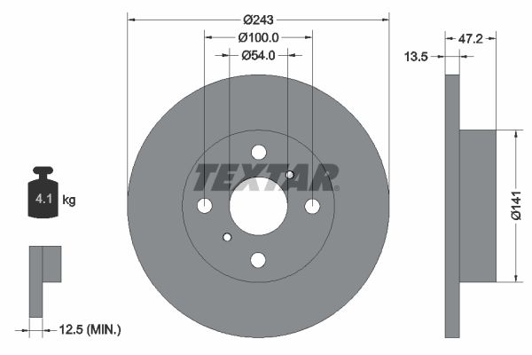 TEXTAR Тормозной диск 92036700