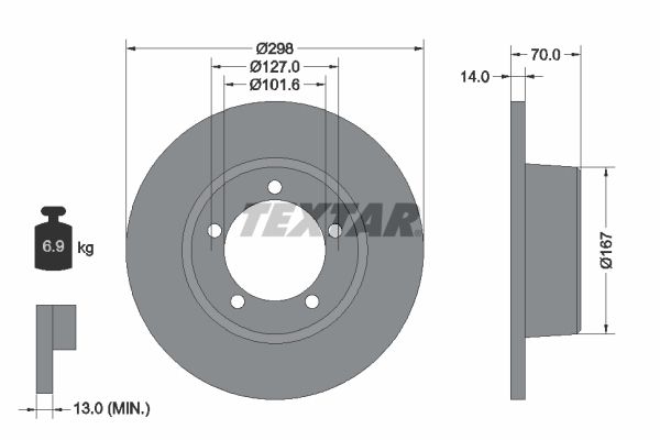 TEXTAR Тормозной диск 92040600