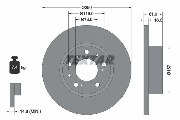 TEXTAR Тормозной диск 92042900