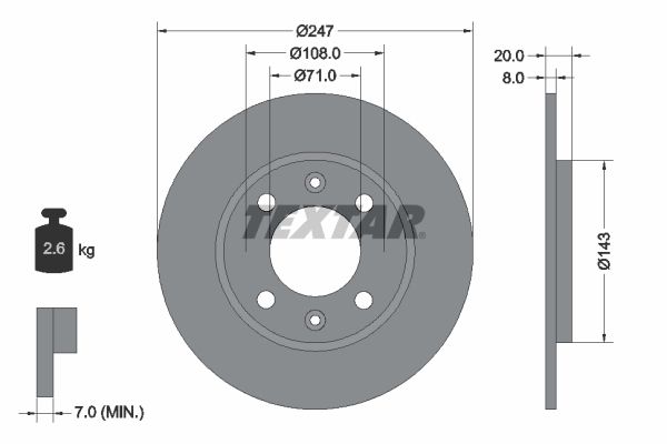 TEXTAR Тормозной диск 92043200