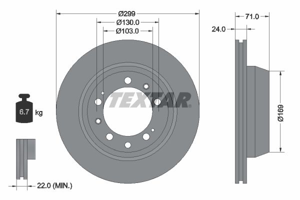 TEXTAR Тормозной диск 92043300