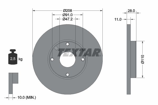 TEXTAR Тормозной диск 92045200