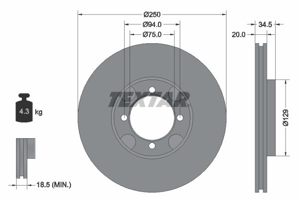 TEXTAR Тормозной диск 92047200