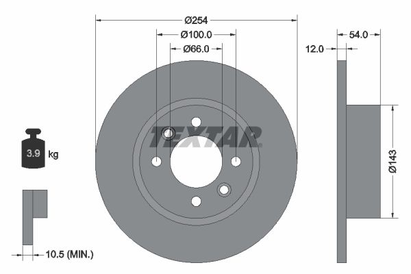 TEXTAR Тормозной диск 92051500