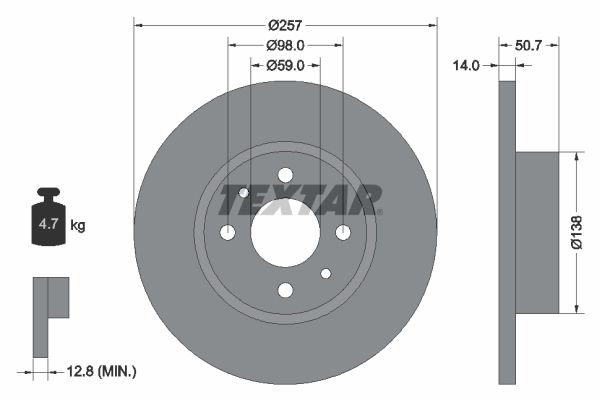 TEXTAR Тормозной диск 92053200
