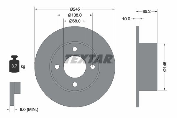 TEXTAR Тормозной диск 92054300