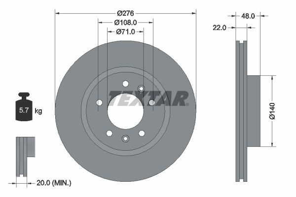 TEXTAR Тормозной диск 92054400