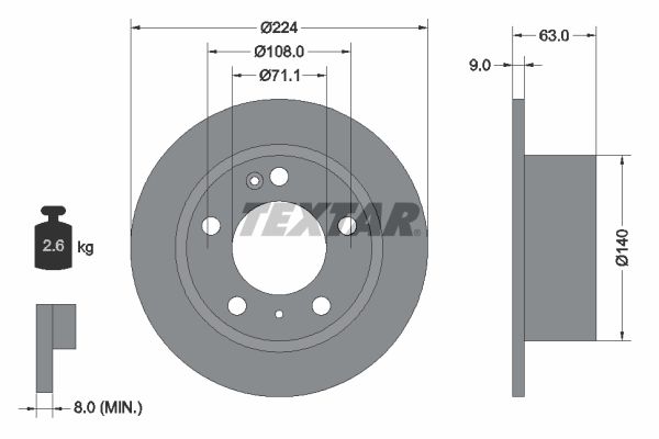 TEXTAR Тормозной диск 92054500