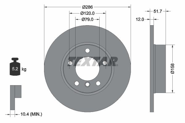 TEXTAR Тормозной диск 92055500