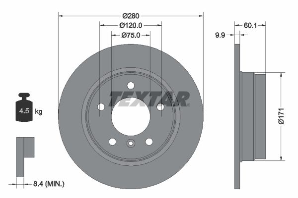 TEXTAR Тормозной диск 92055700