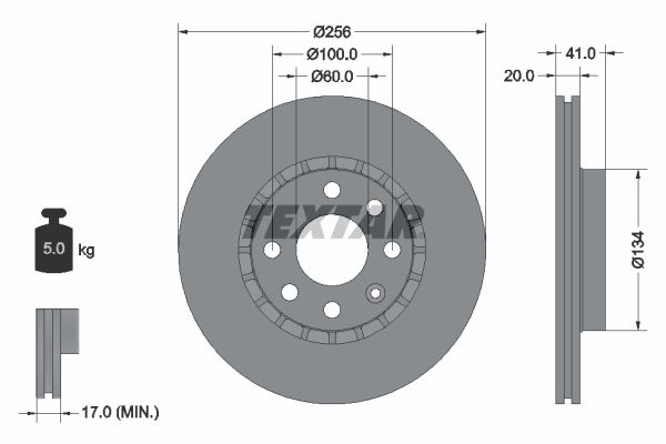 TEXTAR Тормозной диск 92056500