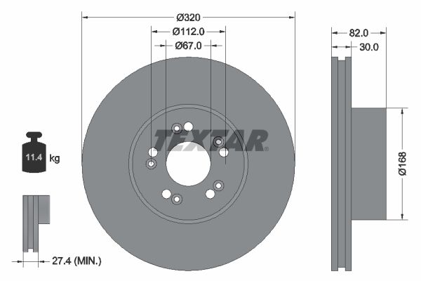 TEXTAR Тормозной диск 92056600