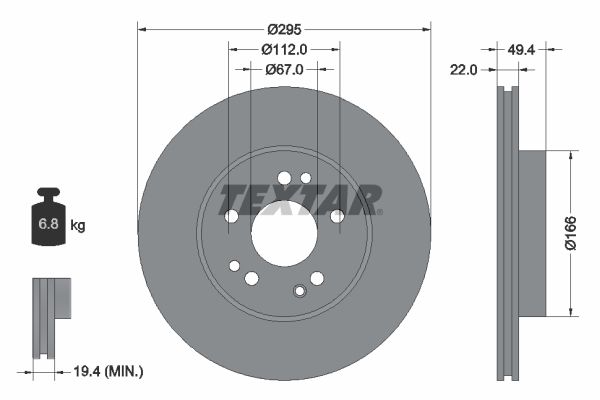 TEXTAR Тормозной диск 92057300