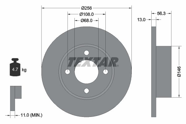 TEXTAR Тормозной диск 92057800