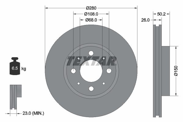 TEXTAR Тормозной диск 92058600