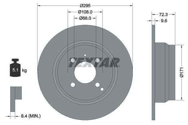 TEXTAR Тормозной диск 92058700