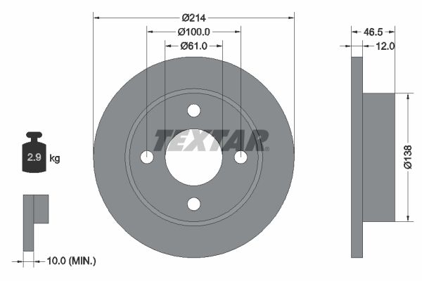 TEXTAR Тормозной диск 92059200