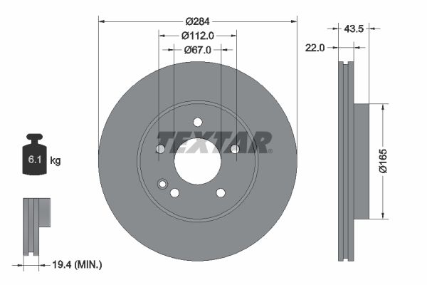 TEXTAR Тормозной диск 92059403