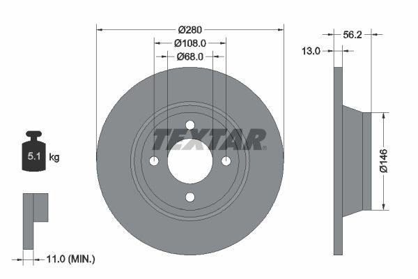TEXTAR Тормозной диск 92060400