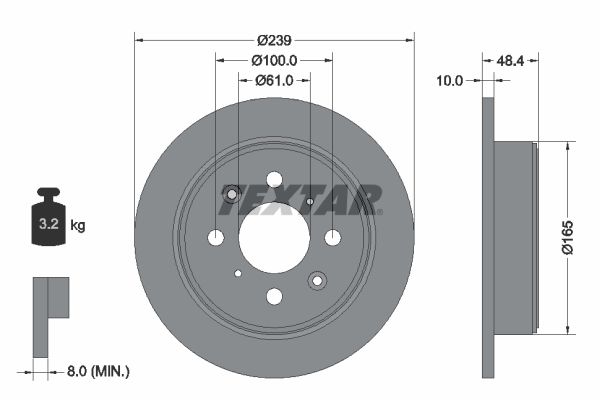 TEXTAR Тормозной диск 92060800