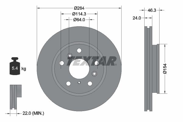 TEXTAR Тормозной диск 92061900