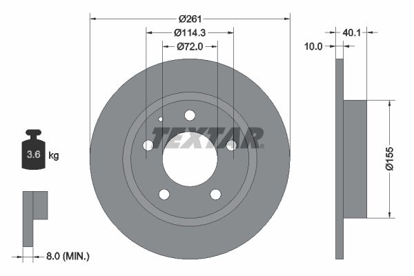 TEXTAR Тормозной диск 92062100