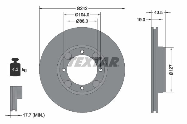 TEXTAR Тормозной диск 92062600