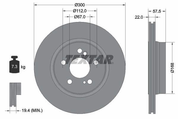TEXTAR Тормозной диск 92064200