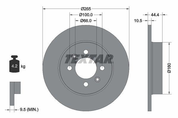 TEXTAR Тормозной диск 92064903