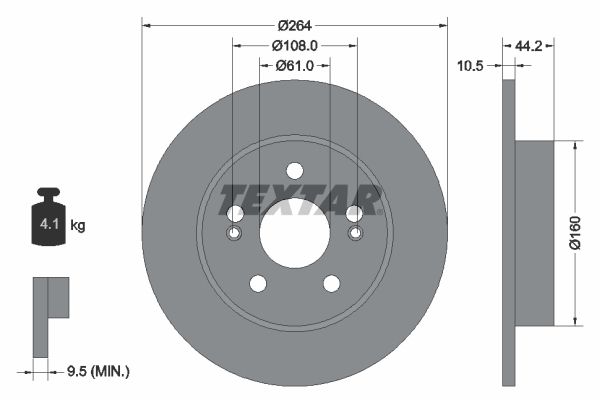 TEXTAR Тормозной диск 92065300