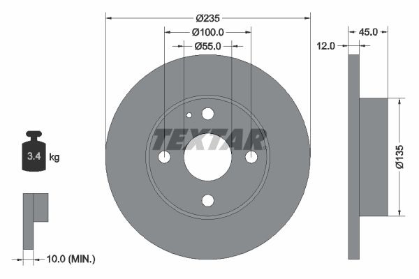TEXTAR Тормозной диск 92066600