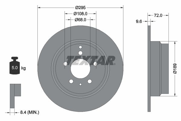 TEXTAR Тормозной диск 92066803