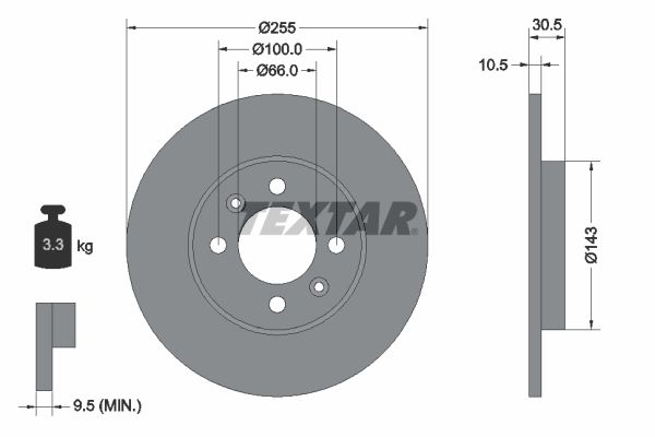 TEXTAR Тормозной диск 92068700