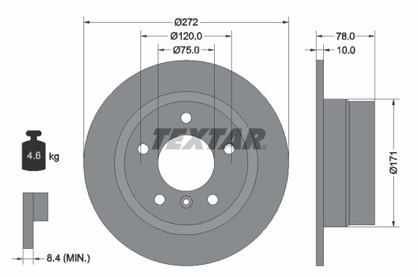 TEXTAR Тормозной диск 92072303