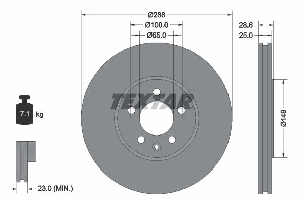TEXTAR Тормозной диск 92072800