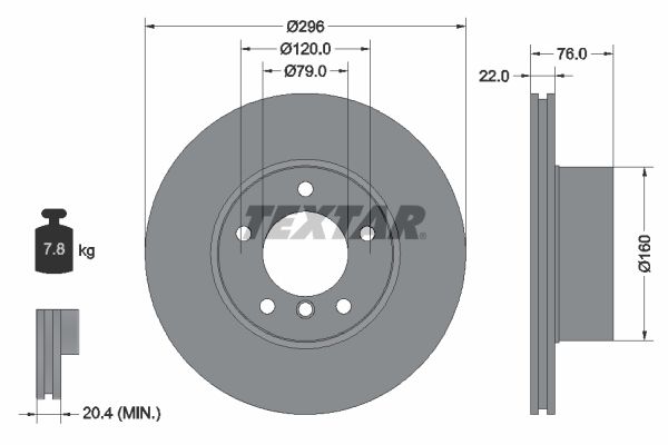TEXTAR Тормозной диск 92075003