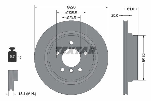 TEXTAR Тормозной диск 92075103