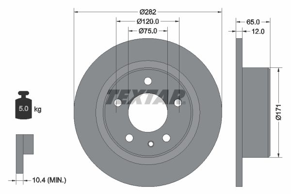 TEXTAR Тормозной диск 92075200