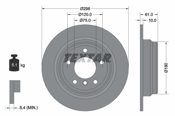TEXTAR Тормозной диск 92076603