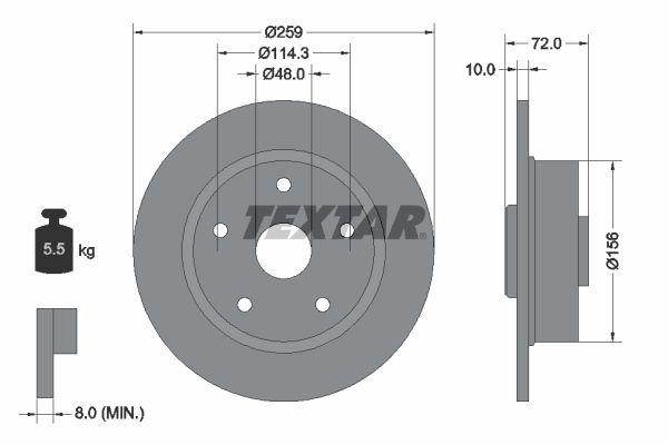 TEXTAR Тормозной диск 92078800