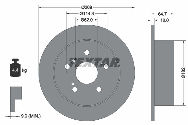 TEXTAR Тормозной диск 92079300