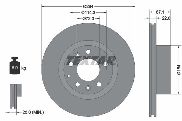 TEXTAR Тормозной диск 92079500