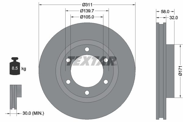 TEXTAR Тормозной диск 92080600