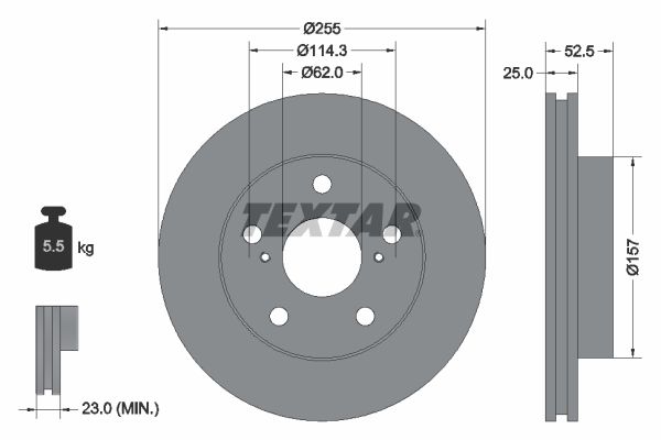 TEXTAR Тормозной диск 92080800
