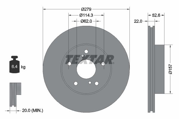 TEXTAR Тормозной диск 92080900