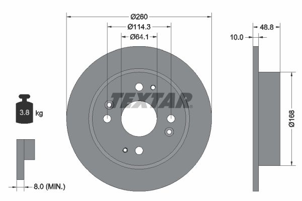 TEXTAR Тормозной диск 92081700