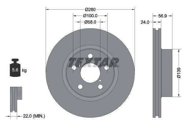 TEXTAR Тормозной диск 92081900