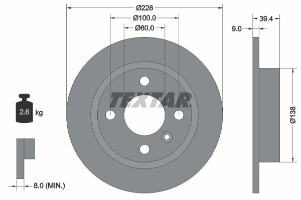 TEXTAR Тормозной диск 92082800