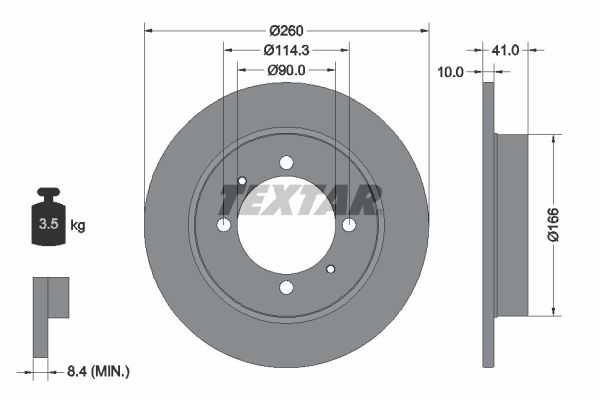 TEXTAR Тормозной диск 92083003