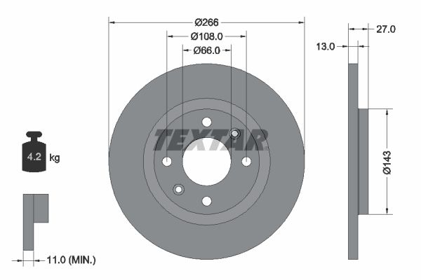 TEXTAR Тормозной диск 92089103